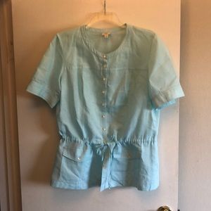 J Jill Sky blue linen tunic
